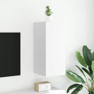 Fehér falra szerelhető TV-szekrény LED-lámpákkal 30,5x35x70 cm