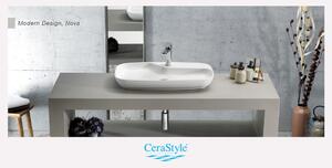 CeraStyle - Top Counter pultra ültethető porcelán mosdó - NOVA - 70 x 43 cm