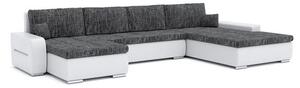 TORONTO U alakú kinyitható kanapé Sötétszürke / fehér ökobőr Jobb