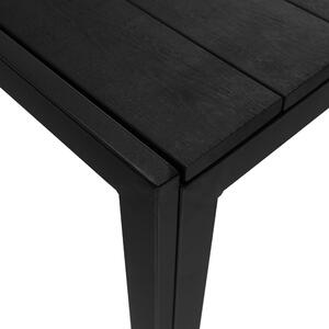 KONDELA Kerti asztal, 205 cm, fekete, ABELO
