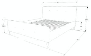 Kárpitozott ágy MALMO 180 x 200 cm szürke