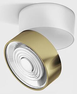 Surface mounted luminaire SOL SURF MINI, D75mm, H70mm, 7W, 624 Lm, 3000K, 45fok, CRI>90, 350 mA, IP 20, white/brass color - LTX-02.7526.7.930.WH + SOL M RING BRASS