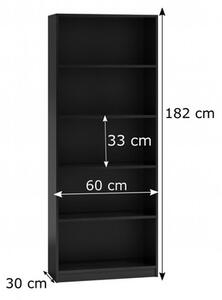 Polcos szekrény 60 cm fekete