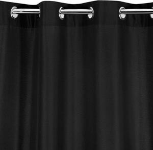 Fekete sötétítő függöny fémkarikákkal Hossz: 250 cm