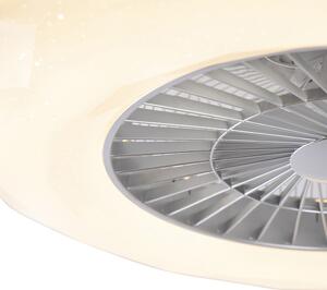 Mennyezeti ventilátor ezüst színű LED-del, szabályozható csillaghatású - Clima