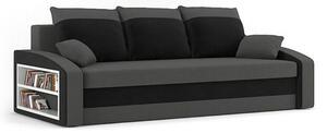 HEWLET kinyitható kanapé polccal Szürke / fekete