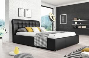 MALAGA kárpitozott ágy (fekete) 140x200cm