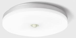 Surface mounted luminaire FLAT R1 SMART, D220mm, h 63mm, LED 15W(1120Lm)/10W(770Lm), 3000K/4000K, CRI>90, IP54, sensor, white color - LTX-02.2255.15.930/940.WH.S