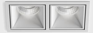 Ceiling recessed luminaire with frame CELL 2, L173mm, W90mm, H82mm, BRIDGELUX LED 2х9W, 2х924LM, 3000K, 45fok, CRI>90, 250 mA, IP 20, white color - LTX-01.20F2.20.930.WH