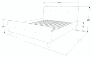 Kárpitozott ágy MALMO 180 x 200 cm szürke
