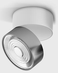 Surface mounted luminaire SOL SURF, D95mm, H78mm, 14 W, 1446 Lm, 3000K, 38fok CRI>90, 350 mA, IP 20, white/chrome color - LTX-02.9533.14.930.WH + SOL RING CHROME