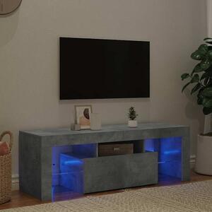 Betonszürke TV-szekrény LED-lámpákkal 120 x 35 x 40 cm