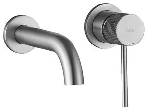 Falra szerelhető csaptelep Rea Lungo Stripe Brush Nickel