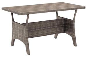 Szürke polyrattan kerti asztal 120 x 70 x 66 cm