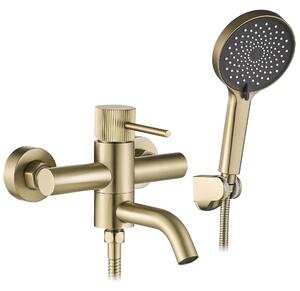 Fürdőkád csaptelep Rea Lungo Stripe Gold Brush