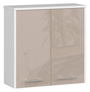 FIN W60 2D Fürdőszobai fali szekrény (cappuccino/fehér)