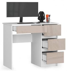 A7 Számítógép asztal (fehér/cappuccino, jobb oldali kivitel)