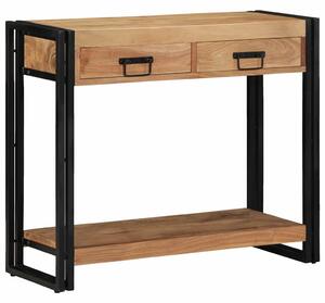 Konzolasztal fiókkal Barna 90 x 33 x 75 cm Tömör Akácfa