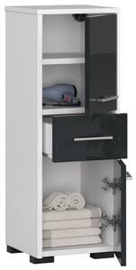 Fin 2D 1SZ Fürdőszoba szekrény fehér / grafitfényű