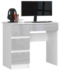 A7 Számítógép asztal fehér / metálfényű