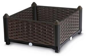 Műanyag virágosláda - rattan - tetszés szerint variálható - 39 x 39 x 22 cm