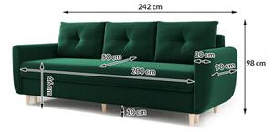 Nagyméretű szétnyitható kanapé MAWI Fekete