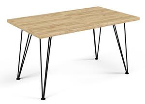 SONIA Étkezőasztal 140 cm (kézműves tölgy / fekete)