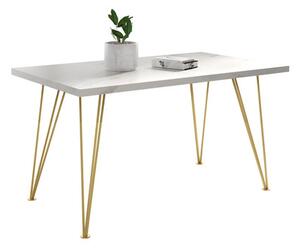 SONIA II Bővíthető étkezőasztal 160 cm (fehér/arany)