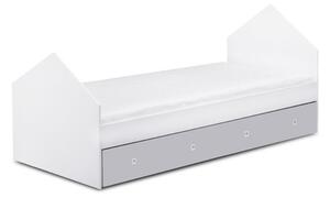 Összecsukható ágy MIRUM - fehér/szürke