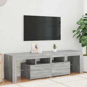Szürke sonoma színű TV-szekrény LED-világítással 140x36,5x40 cm