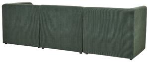 Háromszemélyes moduláris sötétzöld kordbársony kanapé ottománnal LEMVIG