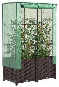 Rattan megjelenésű magaságyás melegháztakaróval 80x40x138 cm