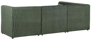 Jobb oldali négyszemélyes moduláris sötétzöld kordbársony kanapé ottománnal LEMVIG