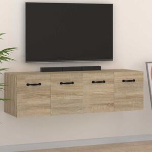 2 db sonoma tölgy színű szerelt fa faliszekrény 80x35x36,5 cm