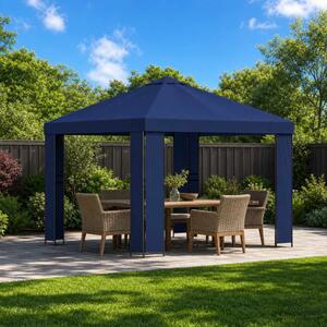 Pavilon 3 x 3 m Kék Poliészter és acél 190 gsm
