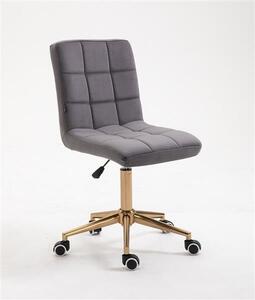 HR7009K Grafit modern velúr szék arany lábbal