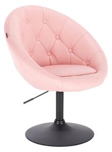 HC8516N Rózsaszín modern műbőr szék fekete lábbal