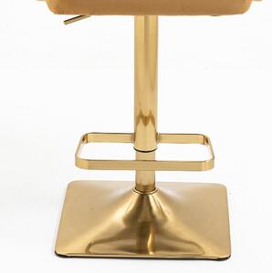 HR8403KW Mézbarna modern velúr szék arany lábbal