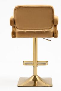 HR8403KW Mézbarna modern velúr szék arany lábbal