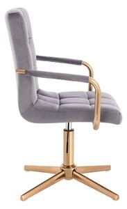 HC1015PCROSS Grafit modern velúr szék arany lábbal