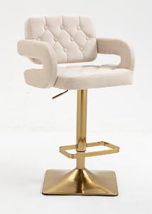 HR8403KW Krémszínű modern velúr szék arany lábbal