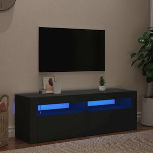 Fekete TV-szekrény LED-világítással 120 x 35 x 40 cm