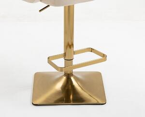HR8403KW Krémszínű modern velúr szék arany lábbal