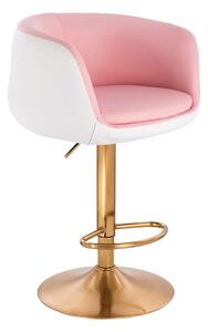 HC333W Rózsaszín-Fehér modern szék arany lábbal