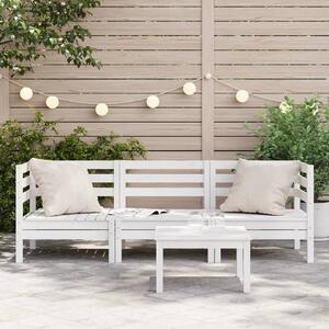 VidaXL fehér háromszemélyes tömör fenyőfa kerti kanapé