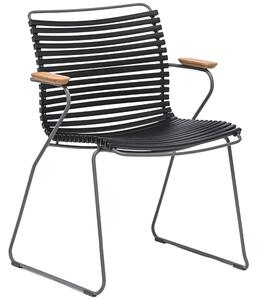 Fekete műanyag kerti szék HOUE Click karfával