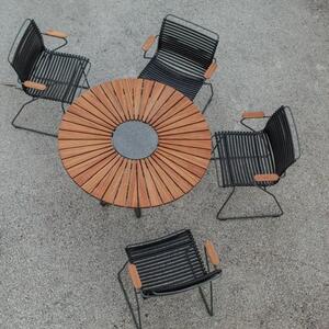 Fekete műanyag kerti szék HOUE Click II. karfákkal
