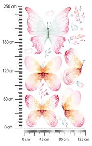 Gyerekszoba falmatrica - Rózsaszín akvarell pillangók