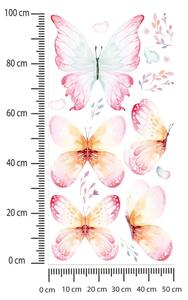 Gyerekszoba falmatrica - Rózsaszín akvarell pillangók