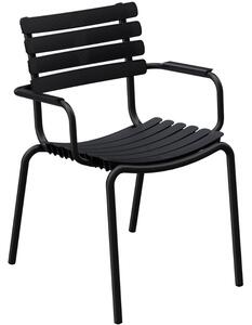 HOUE ReClips fekete műanyag kerti szék karfával